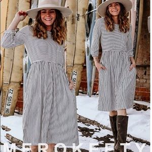 Merokeety striped midi dress, size Small